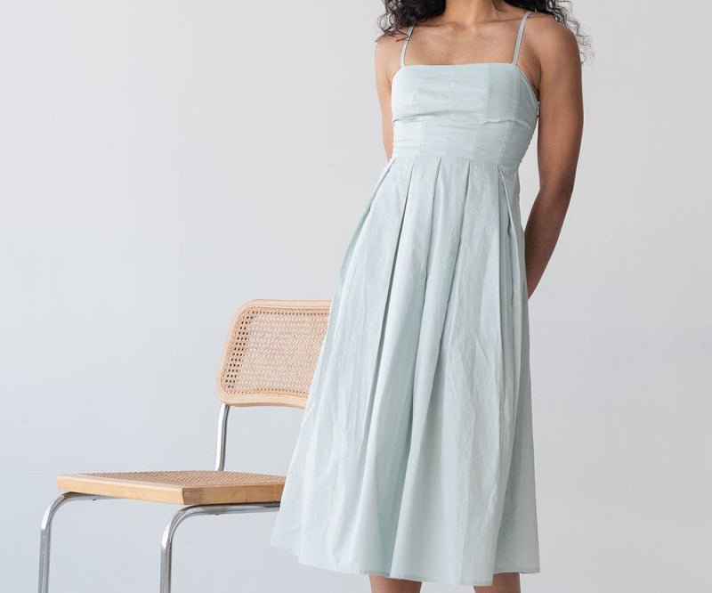 Picnic Fit and Flare Dress in Ice Blue - Esse-XXS--