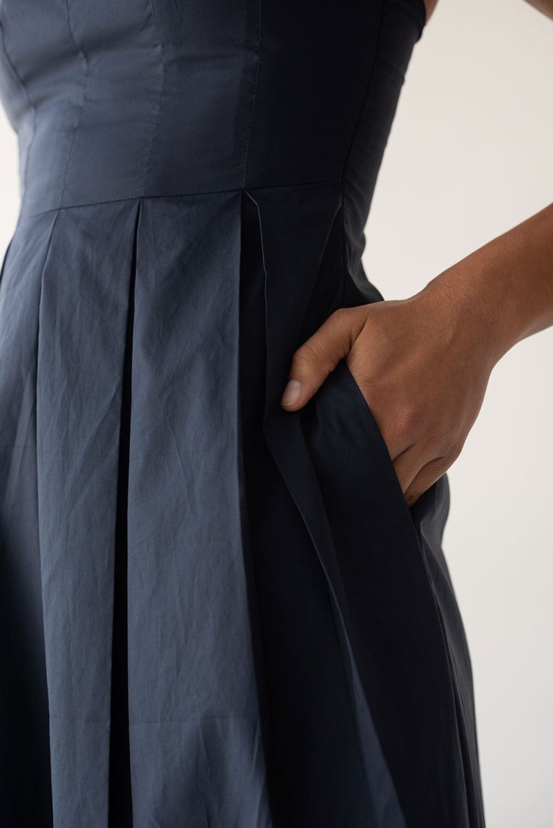 Picnic Fit and Flare Dress in Nautical Blue - Esse-XXS--