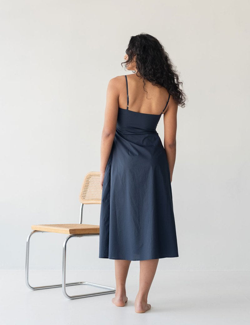Picnic Fit and Flare Dress in Nautical Blue - Esse-XXS--