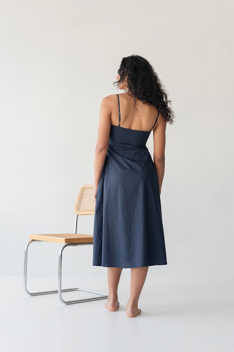 Picnic Fit and Flare Dress in Nautical Blue - Esse-XXS--