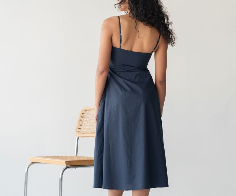 Picnic Fit and Flare Dress in Nautical Blue - Esse-XXS--