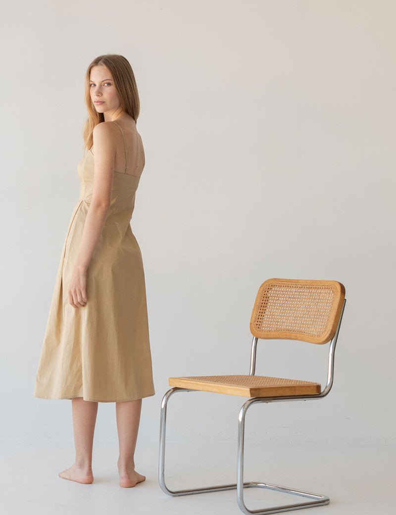 Picnic Fit and Flare Dress in Warm Sand - Esse-XXS--