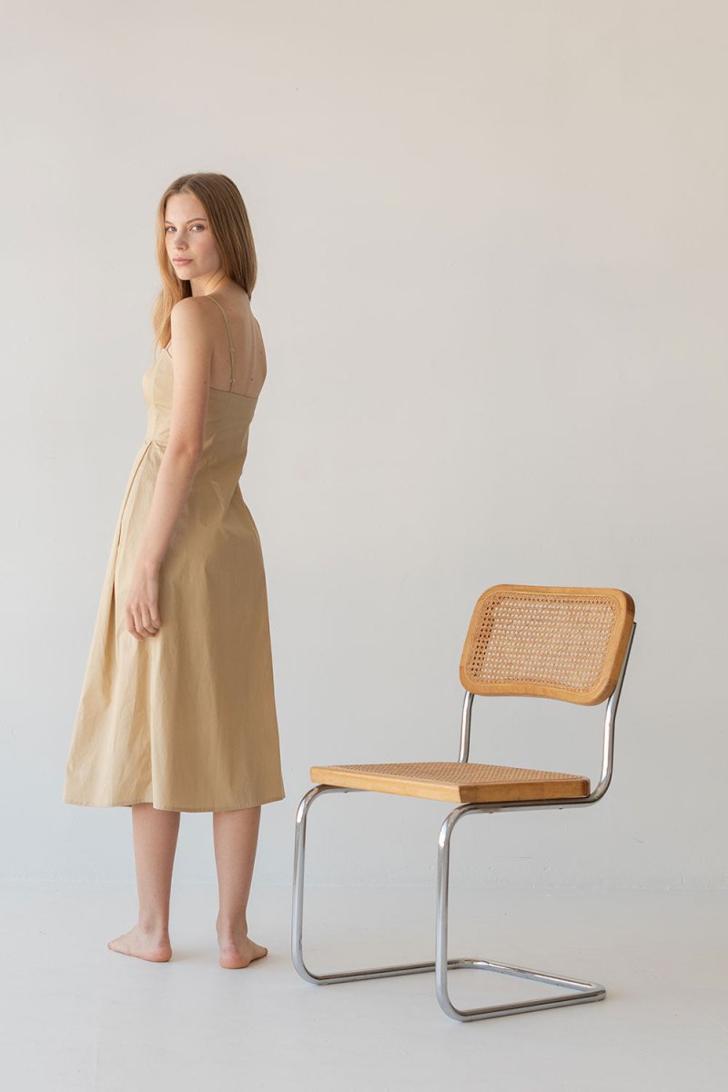 Picnic Fit and Flare Dress in Warm Sand - Esse-XXS--