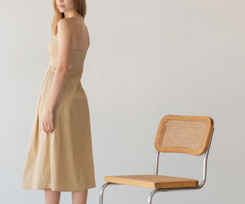Picnic Fit and Flare Dress in Warm Sand - Esse-XXS--