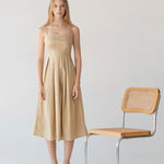 Picnic Fit and Flare Dress in Warm Sand - Esse-XXS--