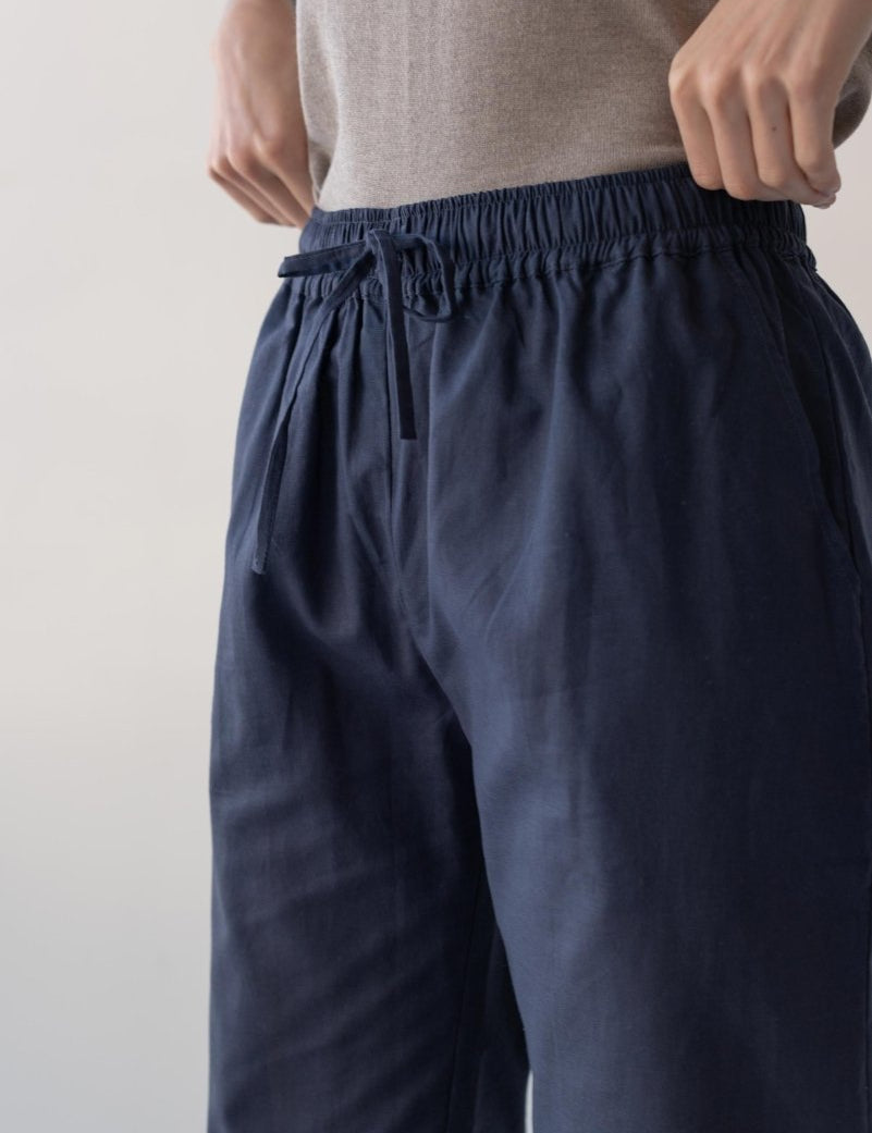 Relaxed Drawstring Capri - Esse-Nautical Blue-XXS-