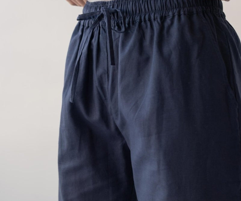 Relaxed Drawstring Capri - Esse-Nautical Blue-XXS-