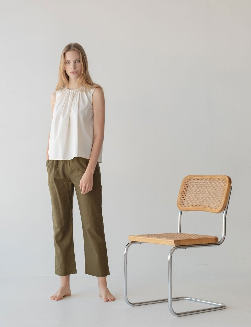 Relaxed Drawstring Capri - Esse-Olive-XXS-