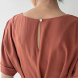 Relaxed Maxi Dress with Sleeves - Esse-Nautical Blue-XS-