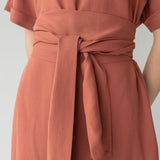 Relaxed Maxi Dress with Sleeves - Esse-Nautical Blue-XS-