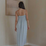 Ruched Bodice Dress in Sky Blue - Esse-XS--