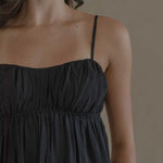 Ruched Bodice Top in Black - Esse-XS--