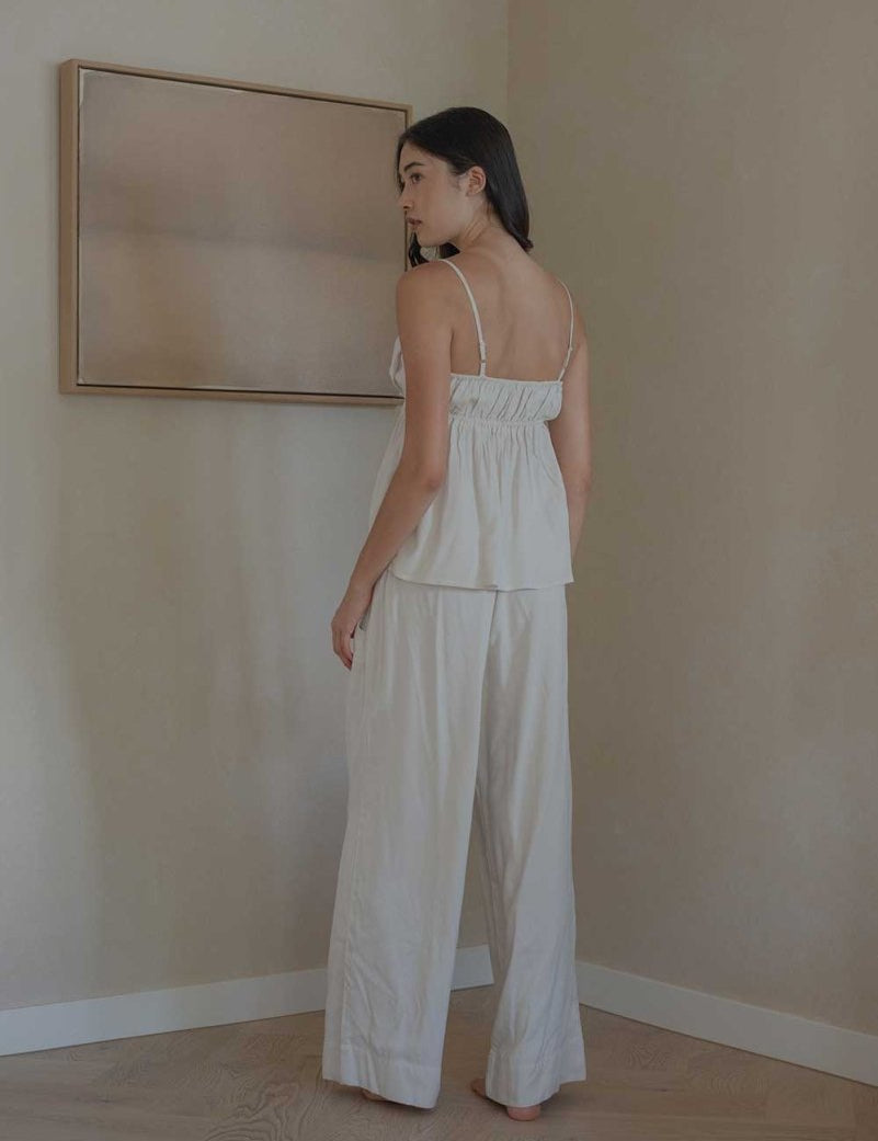 Ruched Bodice Top in Chalk - Esse-XS--
