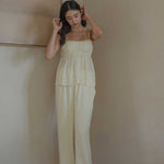 Ruched Bodice Top in Lemon Drop - Esse-XS--