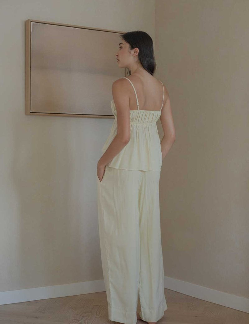 Ruched Bodice Top in Lemon Drop - Esse-XS--