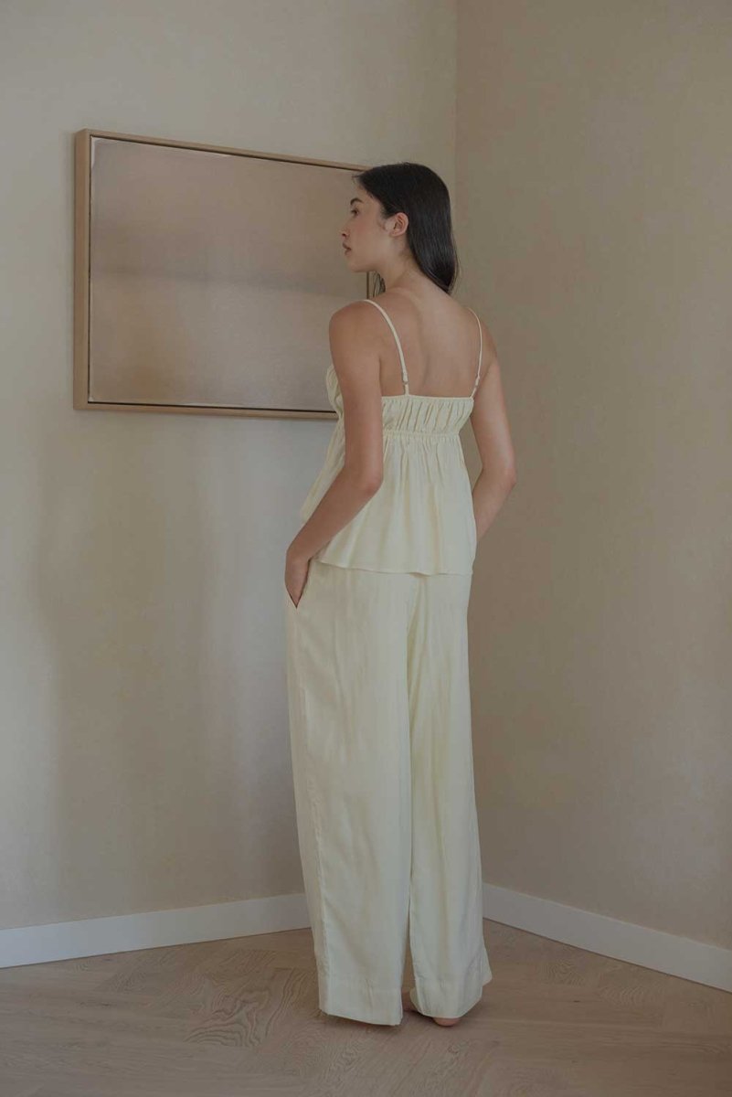 Ruched Bodice Top in Lemon Drop - Esse-XS--