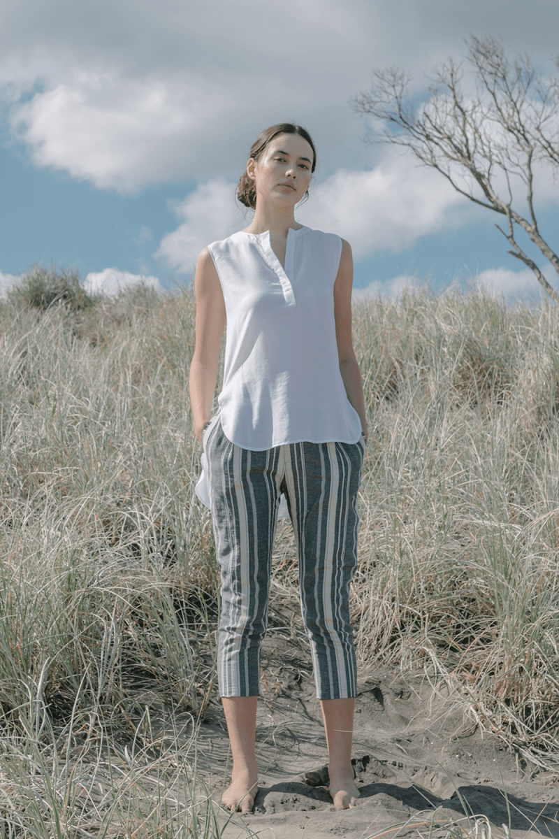 Striped Cropped Pants (Sample) - Esse - Striped - S - 
