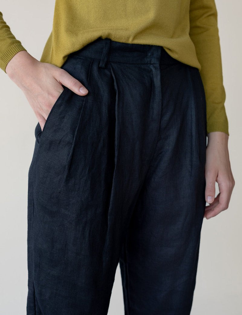 Tailored Cuffed Pants - Esse-Black-XXS (MTO)-Option 1