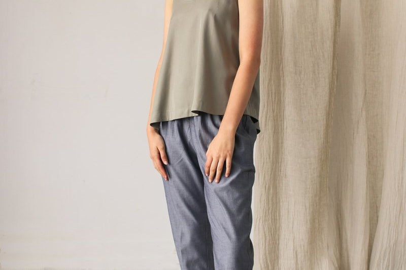 Top with Asymmetrical Straps - Esse-Olive-XXS-