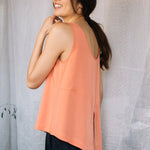 Top with Asymmetrical Straps - Esse-Sun Kissed Coral-XXS-