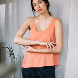 Top with Asymmetrical Straps - Esse-Sun Kissed Coral-XXS-