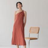 Twist and Turn Toga Dress - Esse-Terracotta-XXS-