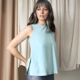 V-Back Tank Top - Esse-Sky Blue-XS-