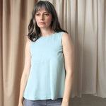 V-Back Tank Top - Esse-Sky Blue-XS-