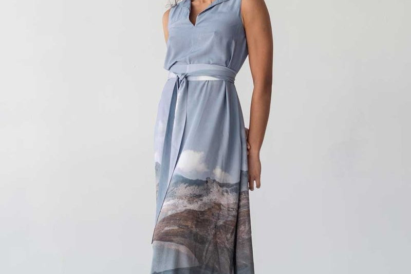 V-neck Maxi Dress - Mountain Print - Esse-Print-XS-