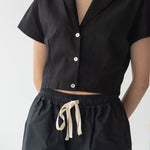 With Ease Cropped Shirt - Esse-Black-XS-Regular Crop