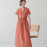 With Ease Cropped Shirt - Esse-Cherry Tomato-XS-Regular Crop
