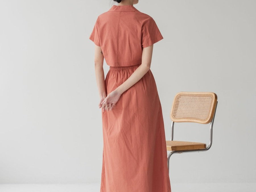 With Ease Cropped Shirt - Esse-Cherry Tomato-XS-Regular Crop
