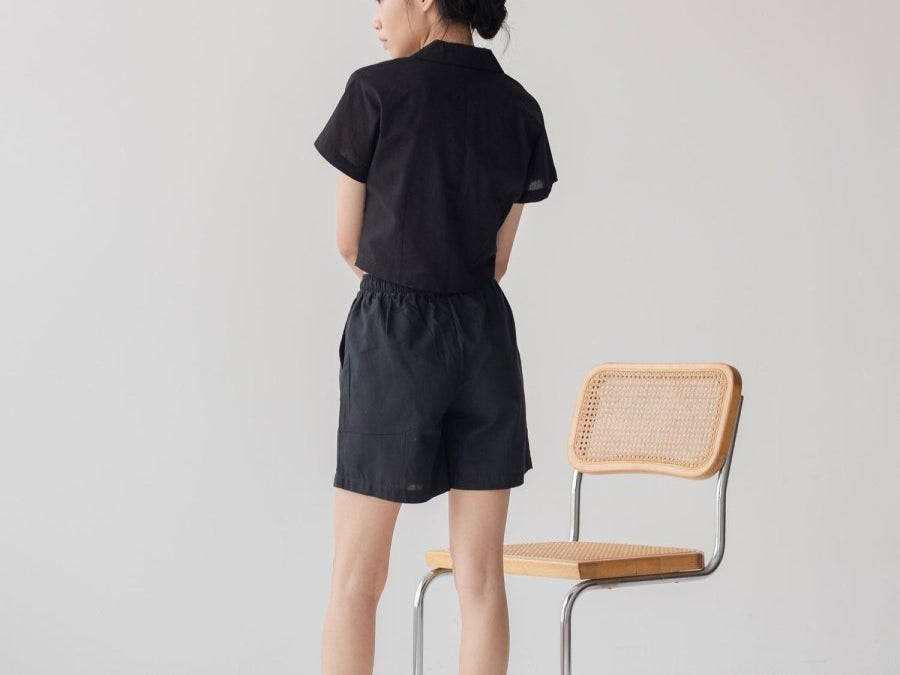 With Ease Cropped Shirt - Esse-Cherry Tomato-XS-Regular Crop