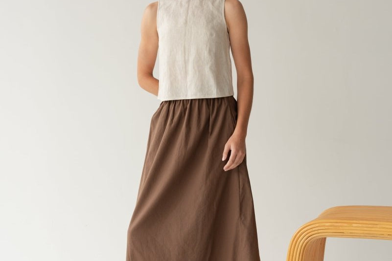 With Ease Maxi Skirt - Esse-Mocha-XS-