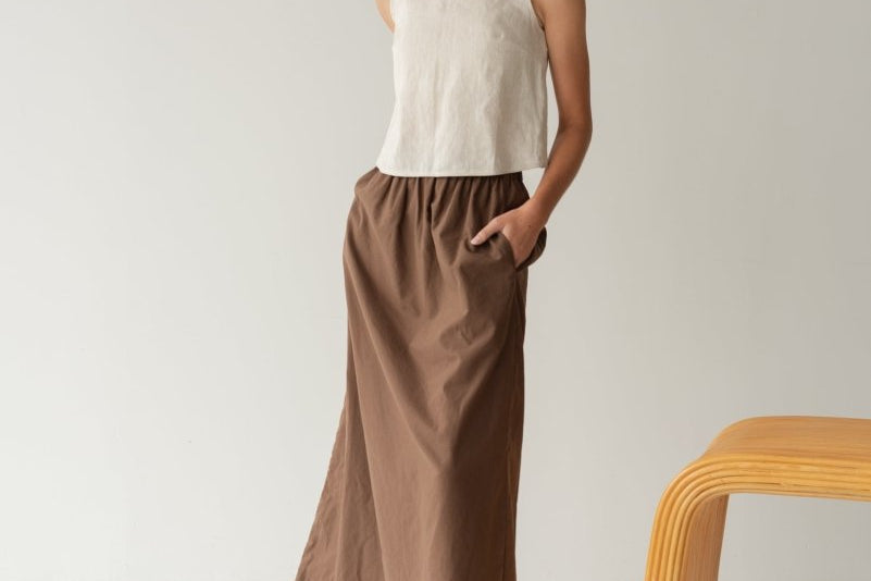 With Ease Maxi Skirt - Esse-Mocha-XS-