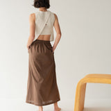 With Ease Maxi Skirt - Esse-Mocha-XS-