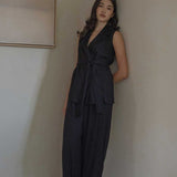Wrap Vest in Black - Esse-XXS--