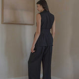 Wrap Vest in Black - Esse-XXS--