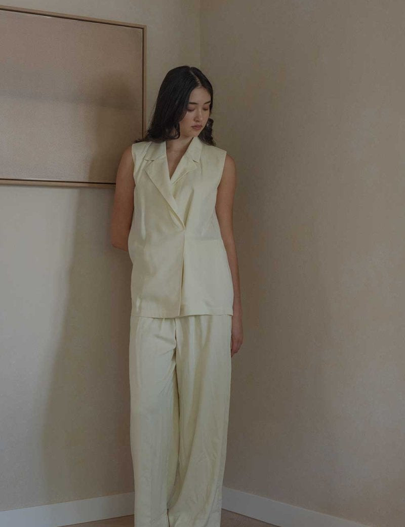 Wrap Vest in Lemon Drop - Esse-XXS--