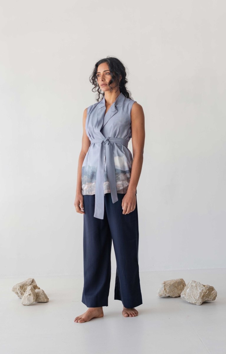Wrap Vest - Mountain Print - Esse-Print-XXS-
