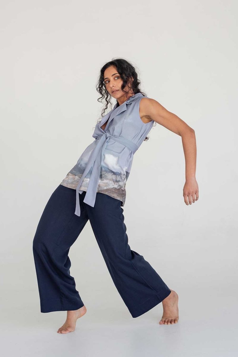 Wrap Vest - Mountain Print - Esse-Print-XXS-