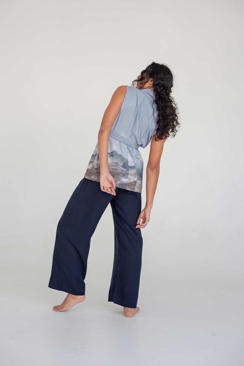 Wrap Vest - Mountain Print - Esse-Print-XXS-