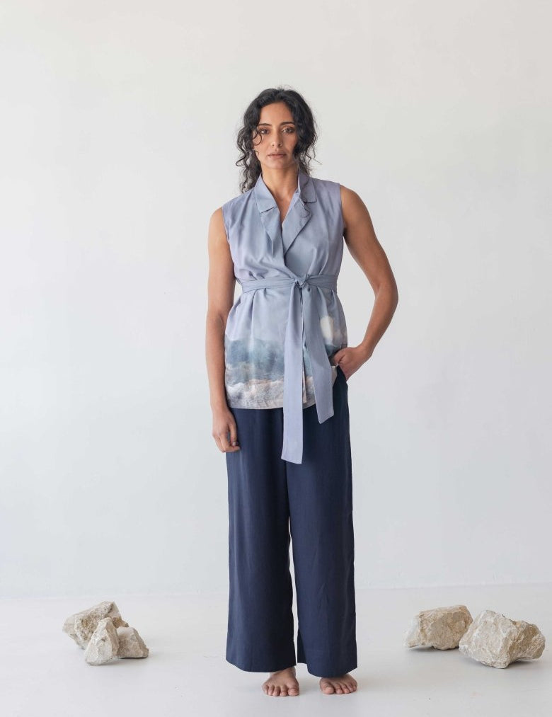 Wrap Vest - Mountain Print - Esse-Print-XXS-