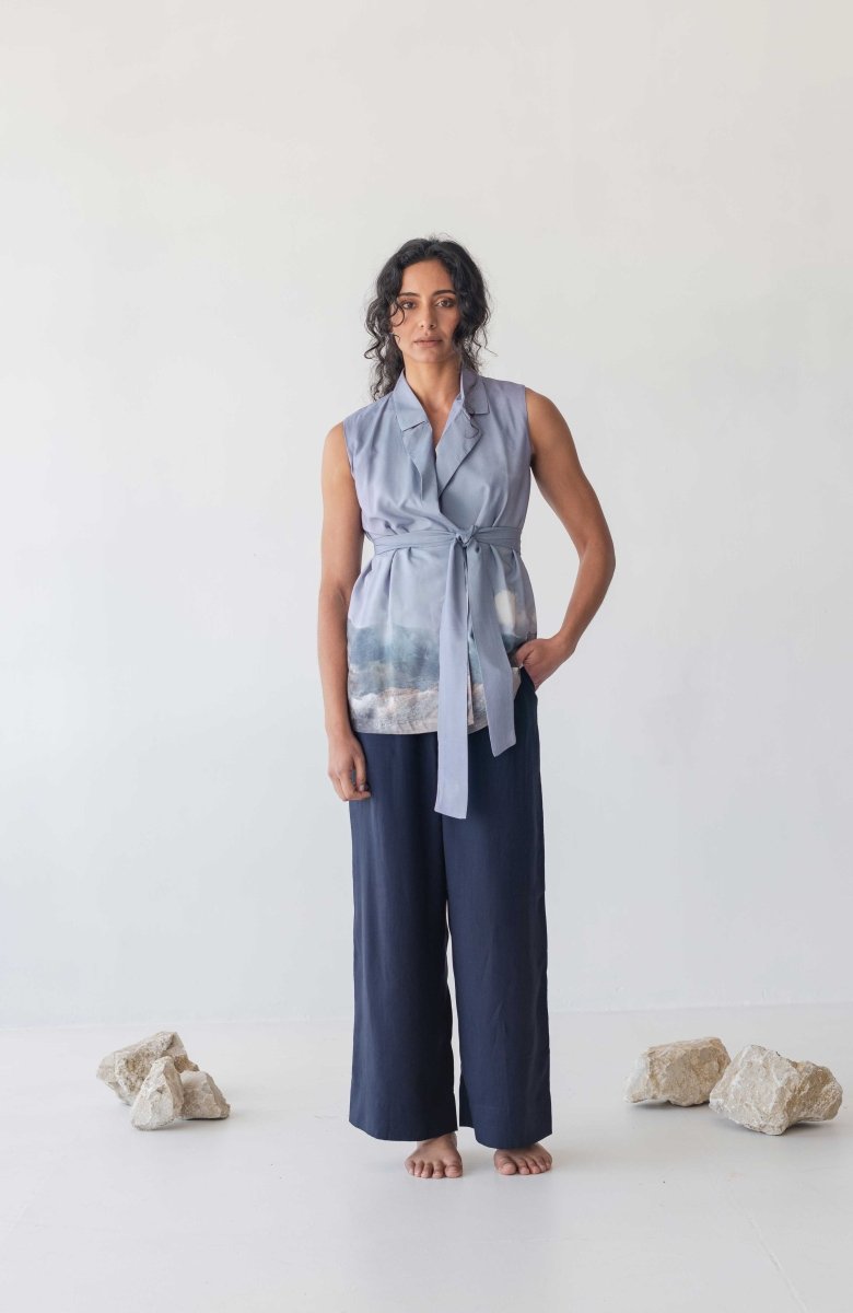 Wrap Vest - Mountain Print - Esse-Print-XXS-